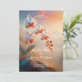 Mooie Etherische Kleuren Orchidee | Serene Wedding Kaart (Staand voorkant)