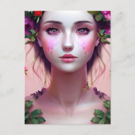 Mooie Etherische Vrouw Fantasy Art Briefkaart