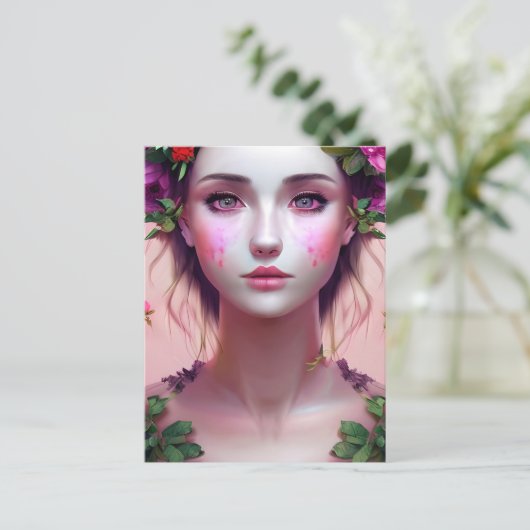 Mooie Etherische Vrouw Fantasy Art Briefkaart (Staand voorkant)