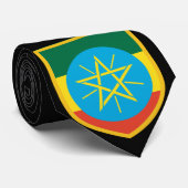 Mooie Ethiopische vlag Stropdas (Opgerold)