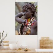 Mooie Ethiopische vrouw uit Omo Valley Poster (Keuken)