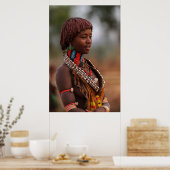 Mooie Ethiopische vrouw uit Omo Valley Poster (Keuken)