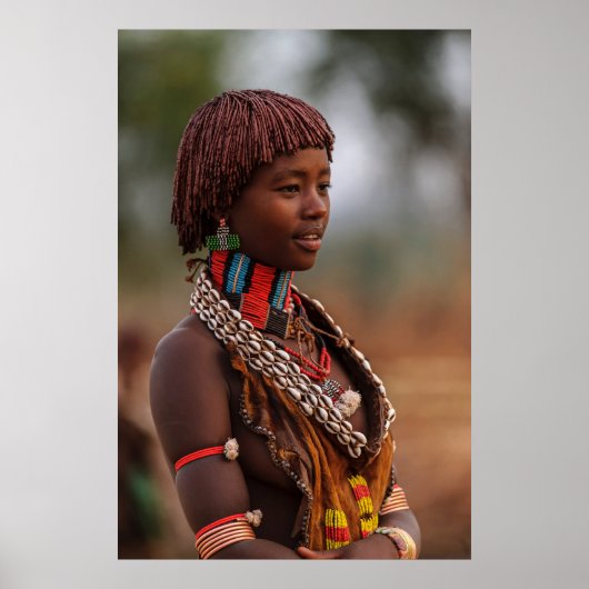 Mooie Ethiopische vrouw uit Omo Valley Poster (Voorkant)