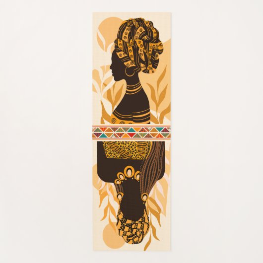Mooie Etnische Afrikaanse Vrouw Kunst Yogamat (Voorkant)