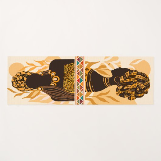 Mooie Etnische Afrikaanse Vrouw Kunst Yogamat (Voorkant (horizontaal))