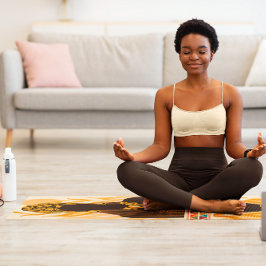 Mooie Etnische Afrikaanse Vrouw Kunst Yogamat