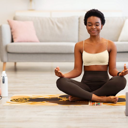 Mooie Etnische Afrikaanse Vrouw Kunst Yogamat