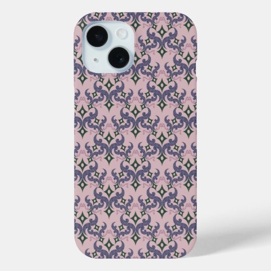 Mooie etnische Damascus-patroon pointillisme Case-Mate iPhone Case (Achterkant)