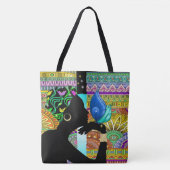 Mooie etnische vrouw over print Tas (Voorkant)