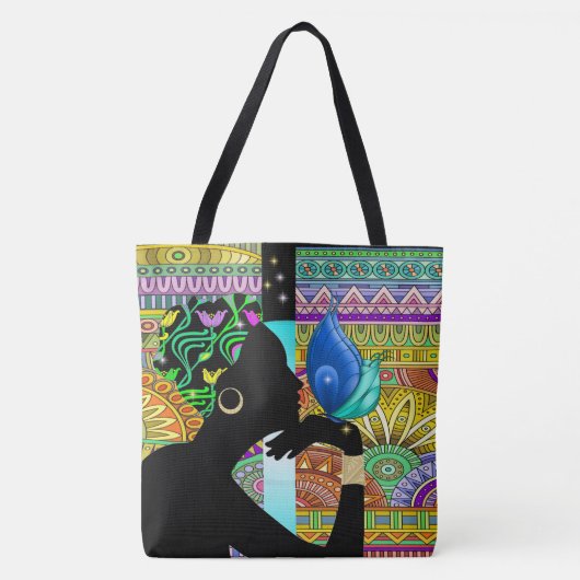 Mooie etnische vrouw over print Tas (Voorkant)