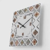 Mooie etno vierkante klok (Hoek)