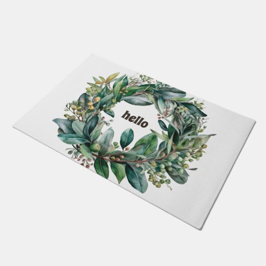 Mooie Eucalyptus bladkrans, groen Deurmat (Schuin)