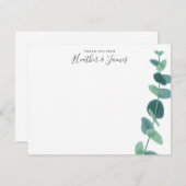 Mooie eucalyptus bruiloft dank u kaarten (Voorkant / Achterkant)