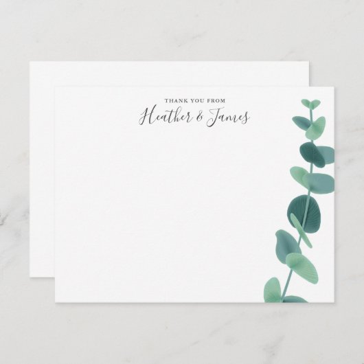Mooie eucalyptus bruiloft dank u kaarten (Voorkant / Achterkant)