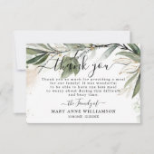 Mooie Eucalyptus Funeral Food Hartelijk dank Bedankkaart (Voorkant)