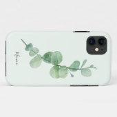 Mooie eucalyptus minuscule groen, aangepaste naam Case-Mate iPhone case (Achterkant (horizontaal))