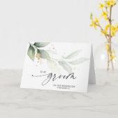 Mooie eucalyptus voor mijn bruidegom trouwdag kaart (Gele Bloem)