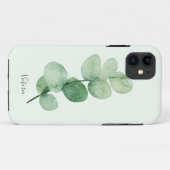 Mooie eucalyptusgrienery, aangepaste namen Case-Mate iPhone case (Achterkant (horizontaal))