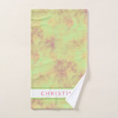 Mooie exotische bloemen op batik-groen gebruik bad handdoek (Handdoek)