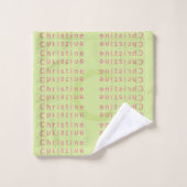 Mooie exotische bloemen op batik-groen gebruik bad handdoek (Wasdoekje)