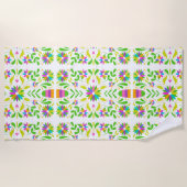 Mooie exotische Mexicaanse bloemen Strandlaken (Voorkant)