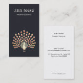 Mooie exotische peacock-veren visitekaartje (Voorkant / Achterkant)