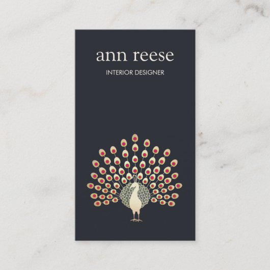 Mooie exotische peacock-veren visitekaartje (Voorkant)