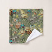Mooie exotische vogel, Moerasgroene achtergrond Bad Handdoek (Wasdoekje)