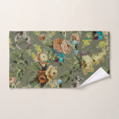 Mooie exotische vogel, Moerasgroene achtergrond Bad Handdoek (Handdoek)