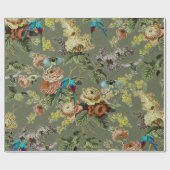 Mooie exotische vogel, Moerasgroene achtergrond Cadeaupapier (Vlak)