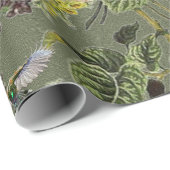 Mooie exotische vogel, Moerasgroene achtergrond Cadeaupapier (Rol Hoek)