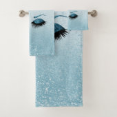Mooie Eyelash Blue Glitter Bad Handdoek (Insitu)