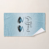 Mooie Eyelash Blue Glitter Bad Handdoek (Handdoek)