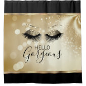 Mooie Eyelashes - Goud - Hallo prachtig Douchegordijn (Voorkant)