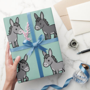 Mooie Ezel Cartoon Patroon Cadeaupapier