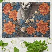 Mooie ezel gezicht elegante bloem theedoek (Gevouwen)