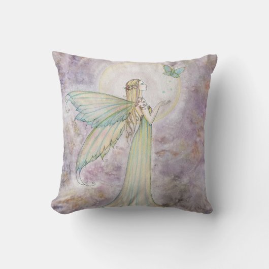 Mooie Faerie en Butterfly Sierkussen (Voorkant)