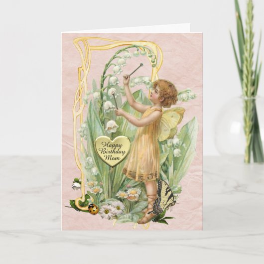 Mooie  Fairy Birthday Kaart voor een moeder (Voorkant)