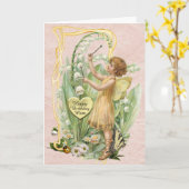 Mooie  Fairy Birthday Kaart voor een moeder (Gele Bloem)