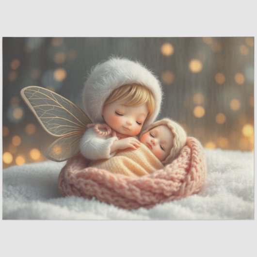 Mooie Fairy en Baby Fantasy Art Tissue Papier (Voorkant)