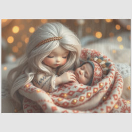 Mooie Fairy en Baby Fantasy Art Tissue Papier