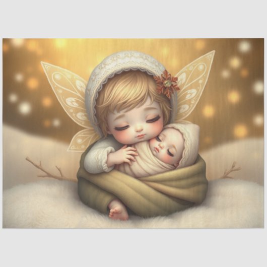 Mooie Fairy en Baby Fantasy Art Tissue Papier (Voorkant)