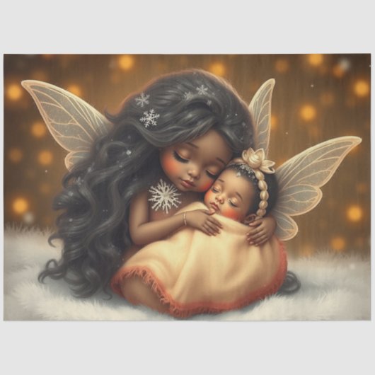 Mooie Fairy en Baby Fantasy Art Tissue Papier (Voorkant)