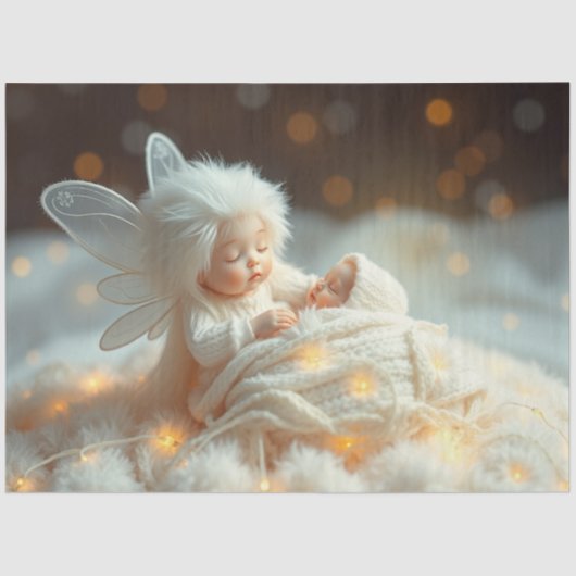 Mooie Fairy en Baby Fantasy Art Tissue Papier (Voorkant)