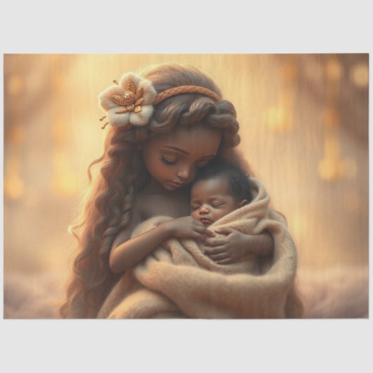 Mooie Fairy en Baby Fantasy Art Tissue Papier (Voorkant)