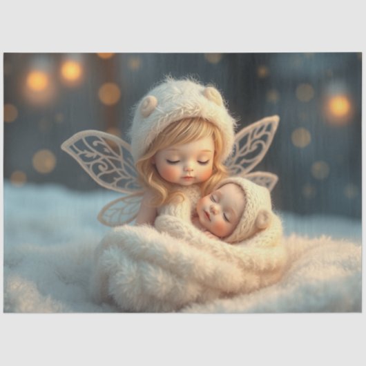 Mooie Fairy en Baby Fantasy Art Tissue Papier (Voorkant)