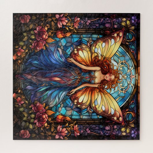 Mooie Fairy Glas in lood Window Legpuzzel (Horizontaal)