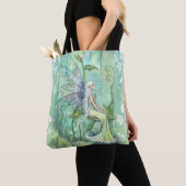 Mooie Fairy in Green Garden van Molly Harrison Tote Bag (Dichtbij)