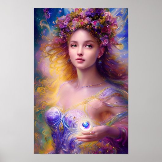 Mooie Fairy Meisje Ai Art Poster (Voorkant)