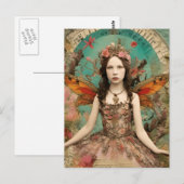 Mooie Fairy  Mixed Media Collage Briefkaart (Voorkant / Achterkant)